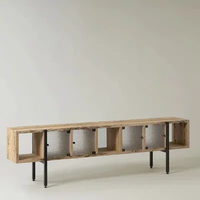 Meubles de cuisines  - Altana | Buffet en Bois Massif et Verre Armé - DE ZOTTI & DE BRICOLA