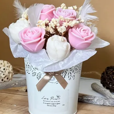 Cadeaux - Fleur de cire - Caramel - Cire végétale - COSMÉTIQUES DE QUIBERON