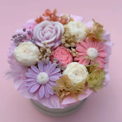 Decorative objects - Wax flower - Cotton flower - Vegetable wax - COSMÉTIQUES DE QUIBERON