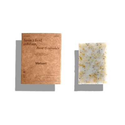 Savons - SAVON EXFOLIANT, GRAINES DE PAVOT ET CALENDULA - MOTSENT - SAVONNERIE POÉTIQUE