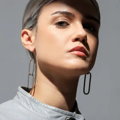 Objets de décoration - BOUCLE D'OREILLE CHAIN STEEL DOUBLE - LA MOLLLA® BIJOUX