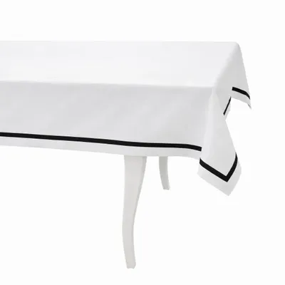 Table linen - Stripes Tablecloth – Black Ribbon (French Bistro Style) - ROSEBERRY HOME