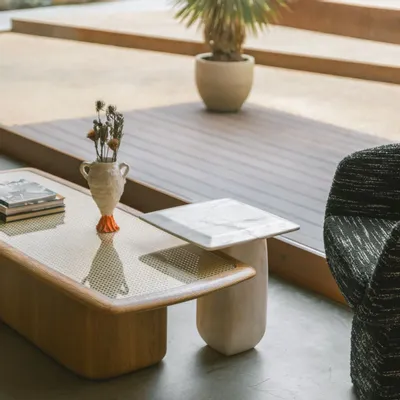 Tables for hotels - Bossa Side Table in Solid Estremoz Marble - DUISTT