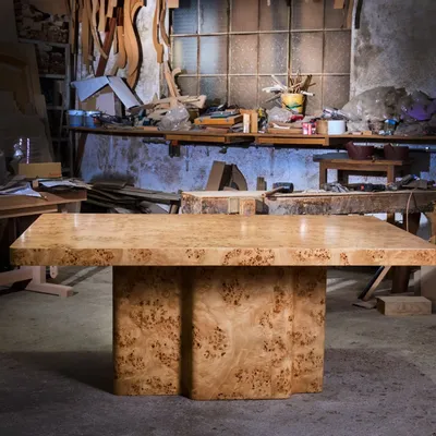 Tables for hotels - Burl Table - Dining Table in Poplar Burl - DUISTT