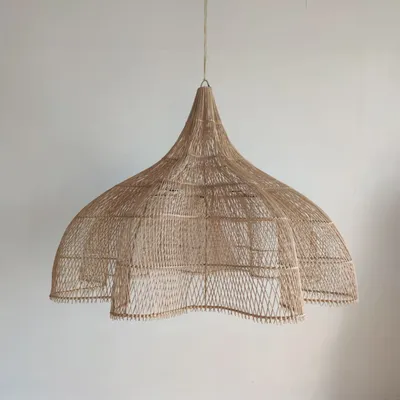 Suspensions - Immense suspension en rotin en forme de fleur H1m D1m50 - OFFICE OBJETS