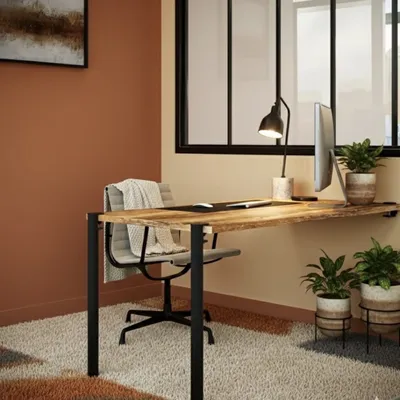 Tables Salle à Manger - PIED DE TABLE HAUTE EN ACIER TOPAZE - LOT DE 2 PIEDS - DECO-GEM