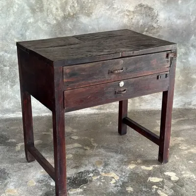 Commodes - Meuble de métier ancien indonésien en teck à deux tiroirs H80,5 - OFFICE OBJETS