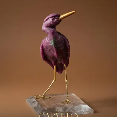 Orfèvrerie - Sculpture Gleams of the Oasis, objet d'art en cristal rubellite - CARMELO PARIS