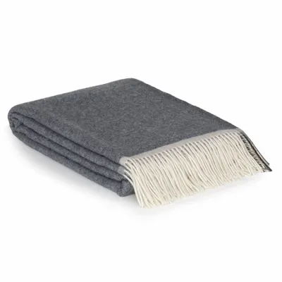 Plaids - Plaid doux en cachemire et laine mérinos MILANO Grigio Orlo - MOST-BLANKETS