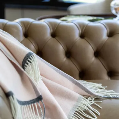 Throw blankets - Soft Cashmere & Merino wool throw blanket MILANO Rosa Orlo - MOST-BLANKETS