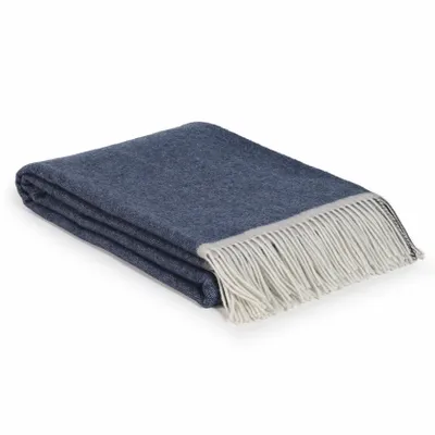 Plaids - Plaid doux en cachemire et laine mérinos MILANO bleu foncé - MOST-BLANKETS