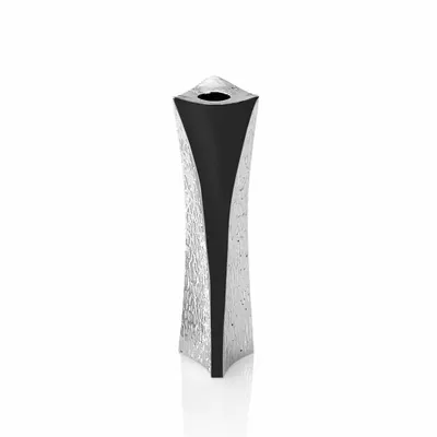 Design objects - Candle holder with silver and matt black "Ayum" - OTTAVIANI