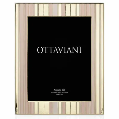 Design objects - Photo frame Miro Silver "Righe rosa cipria" - OTTAVIANI
