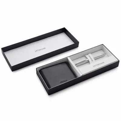 Design objects - Biro pen and genuine leather wallet set - OTTAVIANI