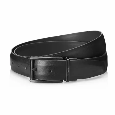 Objets design - Ceinture en cuir noir avec boucle noire - OTTAVIANI
