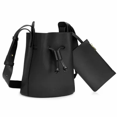 Design objects - Black genuine leather bucket bag - OTTAVIANI