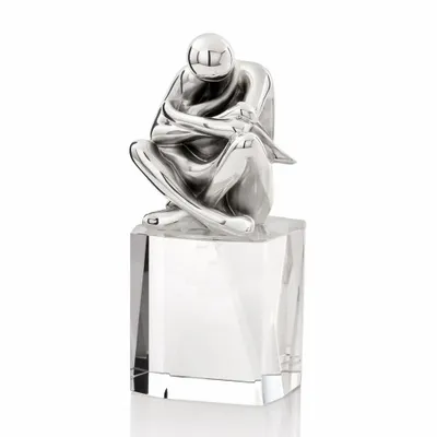 Design objects - Sculpture with silver on crystal base "Motherhood" - OTTAVIANI