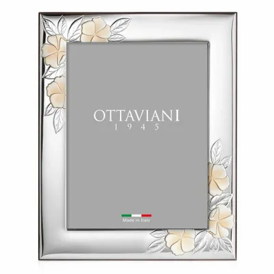Design objects - Photoframe with silver "Camellias" - OTTAVIANI