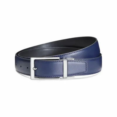 Design objects - Blue/black reversible genuine leather belt - OTTAVIANI