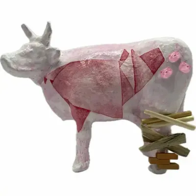 Objets design - Vache décorative 3 petits COWchons : lart coloré qui réinvente la déco - VACHES ET COMPAGNIE