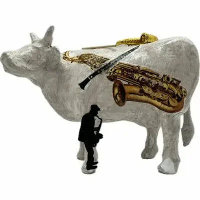 Design objects - Decorative cow the PiCOWlo Saxo - VACHES ET COMPAGNIE