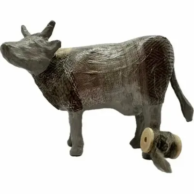 Design objects - Decorative cow the TriCOW, handcrafted, in its wool sweater - VACHES ET COMPAGNIE