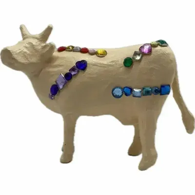 Design objects - Decorative cow La COWllier de la Reine - VACHES ET COMPAGNIE
