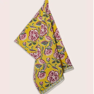 Tea towel - LONI Raspberry Kitchen Towel - JAMINI BY USHA BORA