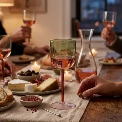 Verres à pied - Verre à vin Color Pop, vert, 7,5 x 2,8 pouces - CASA AMAROSA