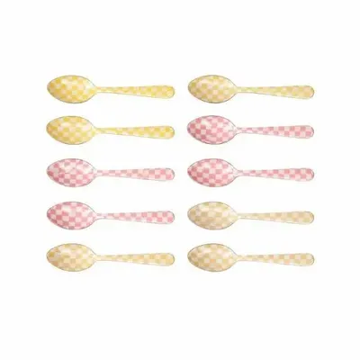 Couverts de service - Enamel Spoon Set – (Set of 4) , 5.4 x 1 Inches - CASA AMAROSA