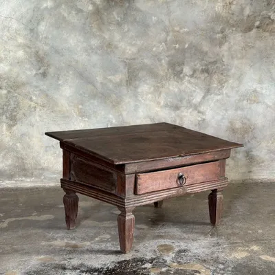 Desks - Small writing desk antique Indonesian coffee table in teak H33 40.5x55 - OFFICE OBJETS