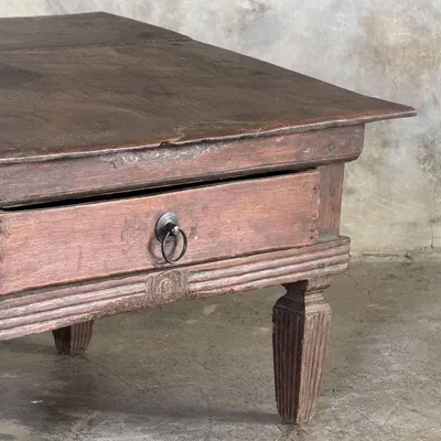 Desks - Small writing desk antique Indonesian coffee table in teak H33 40.5x55 - OFFICE OBJETS