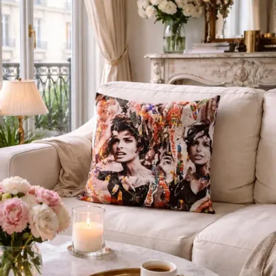 Fabric cushions - Linda decorative cushion cover 45 x 45 - Design by Anne Mondy - ARTDECORIS