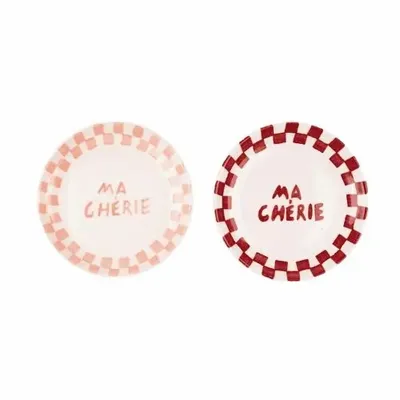 Everyday plates - Ma Cherie Ceramic Snack Plate , 7x7 Inches - CASA AMAROSA