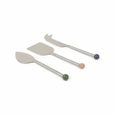 Knives - Stainless Steel Cheese Knife Set, (Set of 3)- 6.5 x 2 Inches - CASA AMAROSA
