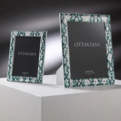 Design objects - Photoframe Miro-silver "Dark gray python" - OTTAVIANI
