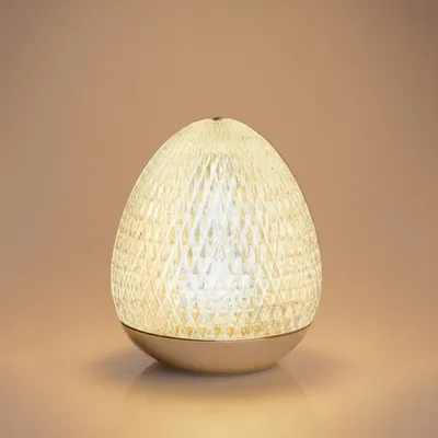 Objets design - Lampe en acrylique taillée en diamant avec base en or glacé « Uovo » - OTTAVIANI