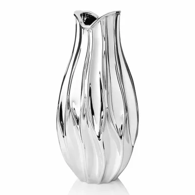 Objets design - Vase orné d'une « fleur » en argent - OTTAVIANI