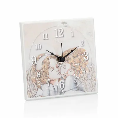 Objets design - Horloge Miro-argent « Anges » avec feuille d'argent - OTTAVIANI