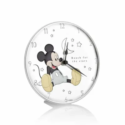 Objets design - Horloge de table Miro argentée collection Disney « Mickey Mouse » - OTTAVIANI