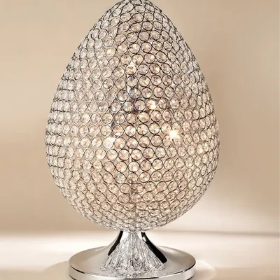 Objets design - Lampe en métal et cristaux « L'œuf de diamant » - OTTAVIANI