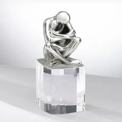 Objets design - Sculpture en argent sur socle de cristal « Maternité » - OTTAVIANI