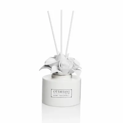 Scent diffusers - Room fragrance Miro-silver with ceramic flowers - OTTAVIANI