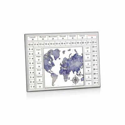 Objets design - Calendrier perpétuel Miro Argent "Planisfero" - OTTAVIANI