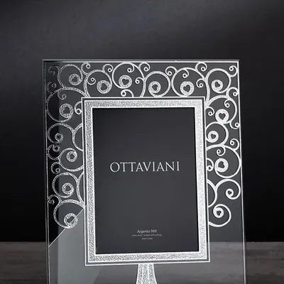Design objects - Crystal photoframe with silver leaf "Love tree" - OTTAVIANI
