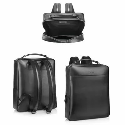 Objets design - Sac à dos en cuir véritable noir - OTTAVIANI