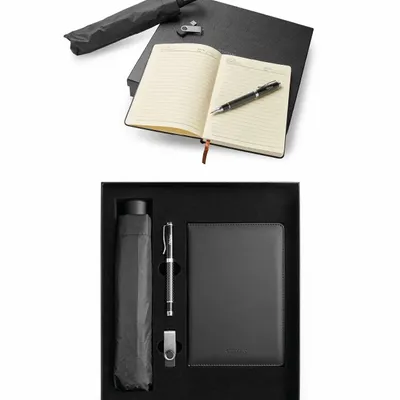 Design objects - Set with notebook, pen, USB flash drive and umbrella with case - OTTAVIANI