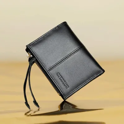 Design objects - Black genuine leather compact wallet - OTTAVIANI
