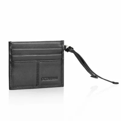 Objets design - Porte-cartes en cuir véritable noir - OTTAVIANI