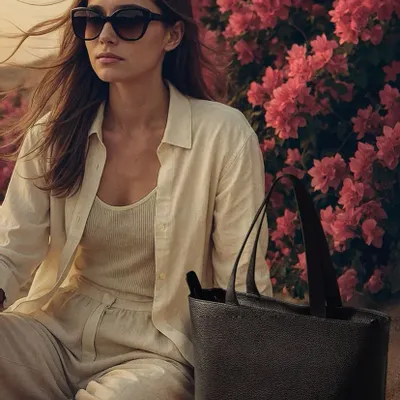 Design objects - Black genuine leather shopping bag - OTTAVIANI